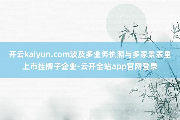 开云kaiyun.com波及多业务执照与多家景表里上市挂牌子企业-云开全站app官网登录